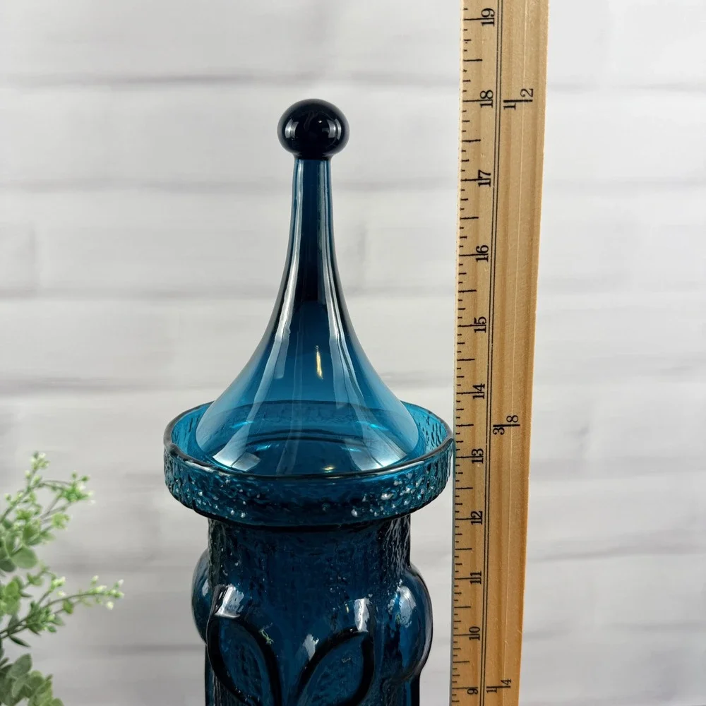 Wayne Husted Stelvia Antiqua Large Blue Glass Apothecary Jar Italy 1960s